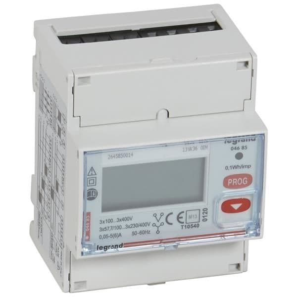 Compteur triphasé TI - mid modulaires - 4 modules vue 1