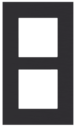 Plaque de recouvrement double, entraxe de 60 mm, verticale, couleur Niko Pure alu black brushed vue 1