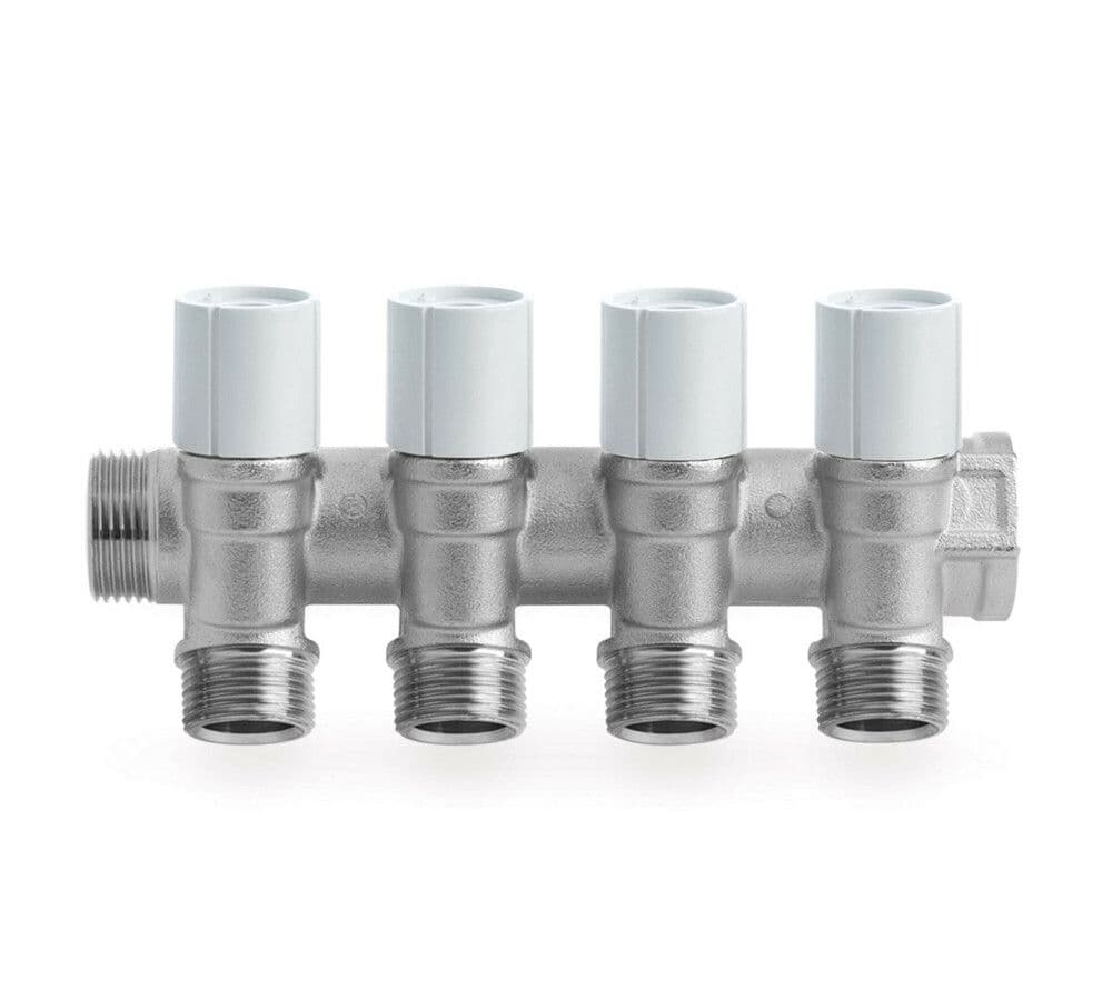 SYSTEMPEX collecteur 3/4MF robinet clic bleu-rouge sortie 1/2 2circuits vue 1