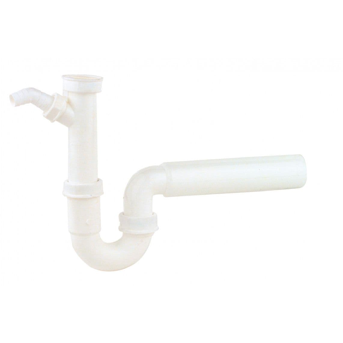 98831448 KS évier-siphon tubulaire, blanc, 1 1/2" F x 50 mm, avec 3/4" Raccordement de l'appareil vue 1