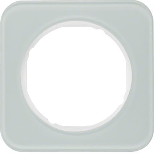 Plaque de recouvrement 1 poste Berker R.1 Verre, Blanc polaire vue 1