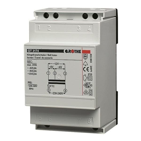 Gt 3174 transfo de sonnerie 4V / 8V / 12V 3 / 2 / 2A vue 1