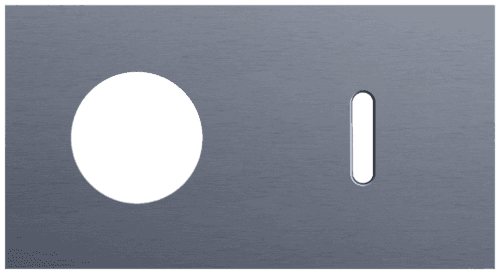 Plaque de recouvrement double, horizontale 71 mm d'entraxe, pour une fonction de prise de courant et une fonction de commutation simple, Niko Rocker alu blue grey brushed vue 1