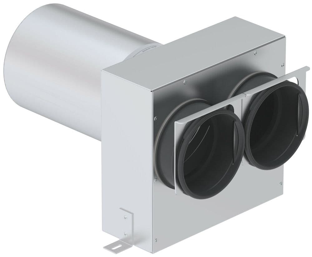 Zehnder Plenum TVA métal DN125/2XDN90 raccordement arrière L320/200mm vue 1