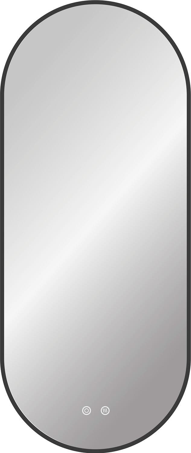 MIROIR DESCO COLLECTION OVAL 90X38CM ANTI-CONDENS +ECLAIRAGE LED CADRE NOIR vue 1