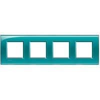 LivingLight - plaque rectangulaire 4 x 2 modules 71mm vert vue 1