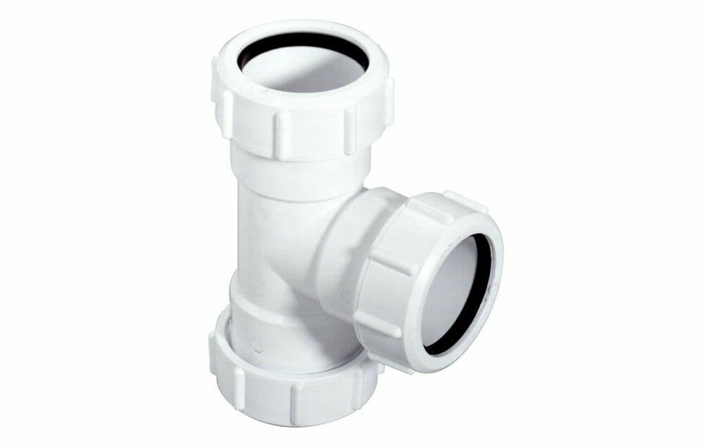 Mc Alpine Té pour 2x D40mm et sur un flexible D25mm PP blanc vue 1