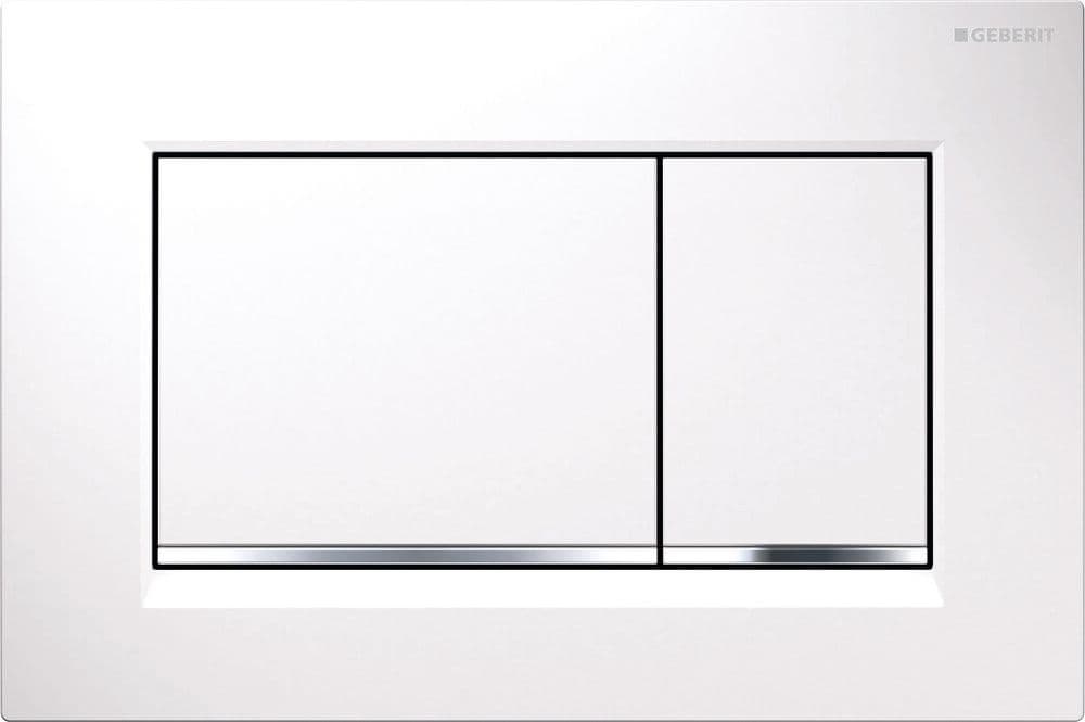 Geberit Sigma30 plaque de commande pour réservoir de chasse encastré blanc/chrome vue 1