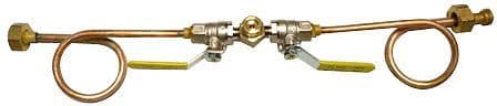 LYRES DE RACCORDEMENT 2 BOUTEILLES DE GAZ +ROBINETS A BILLE SHELL 45.4S - 1 FENTE vue 1