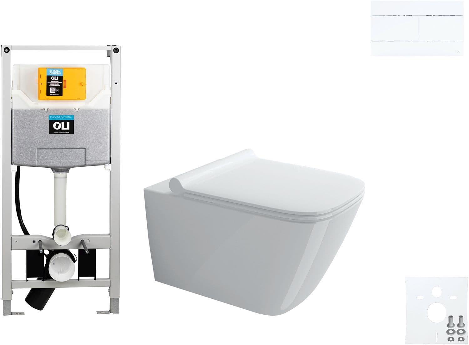 WALLFIX OLI WC SUSPENDU CATALANO GREEN QUICK-RELEASE SOFTCLOSE ANTIBACTERIEN SLIM MAT BLANC vue 1