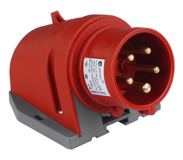 Prise CEE mâle murale 5 x 32A 380 - 415Vac Rouge IP44 avec raccords à visser vue 1