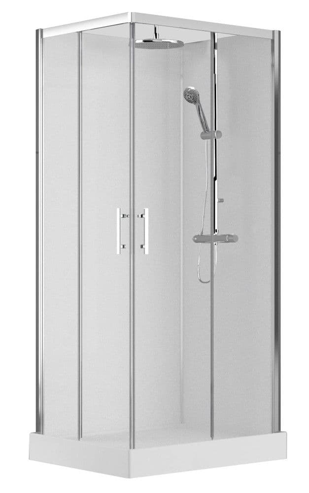 Van Marcke Vidrio cabine de douche accès d'angle à droite 1000x800mm 2 portes vue 1