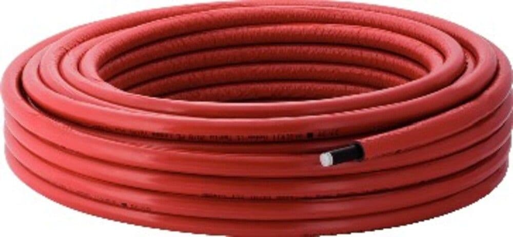 Geberit Mepla tube multicouche pré-isolé rond rouge 6mm D26 rouleau 25m vue 1