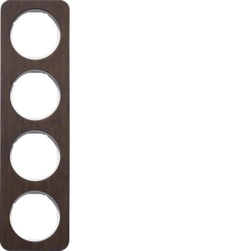 Plaque de recouvrement 4 postes R.1 Bois / Blanc polaire vue 1