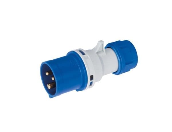 Fiche mâle CEE 16A 240V 2 pôles + T IP44 Bleu vue 1