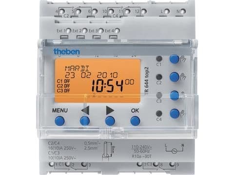 Horloge digitale annuelle + astronomique 110 - 240V 50 - 60Hz 4CO 16A vue 1