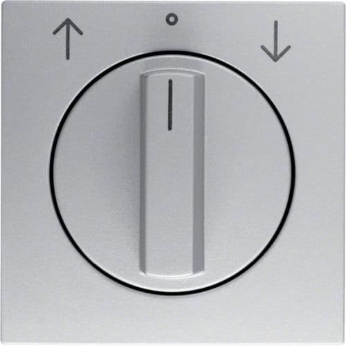 Enjoliveur avec bouton rotatif pour interrupteur volets S.1 / B.3 / B.7 Alu, mat vue 1