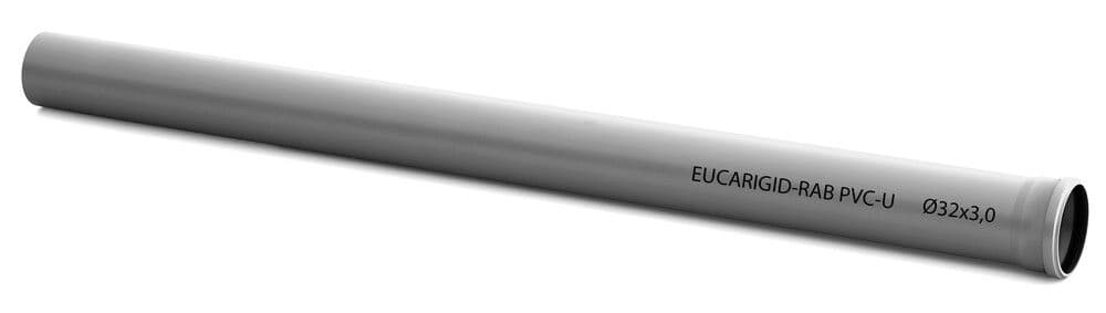 Kabelwerk Eupen EucarigidRAB tube d'évacuation PVCU 90x3,0 BENOR L 0,5 m gris vue 1