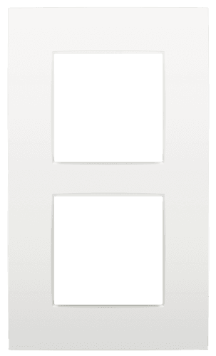 Plaque de recouvrement double, entraxe de 60 mm, verticale, couleur Niko Intense white vue 1