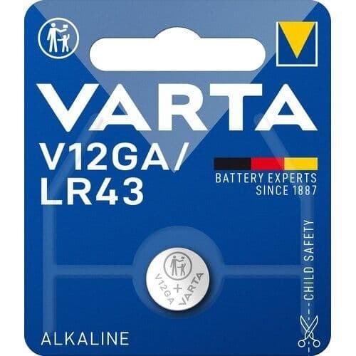 Pile alcaline V12GA 80mAh diamètre 11.6mm hauteur 4.2mm vue 1