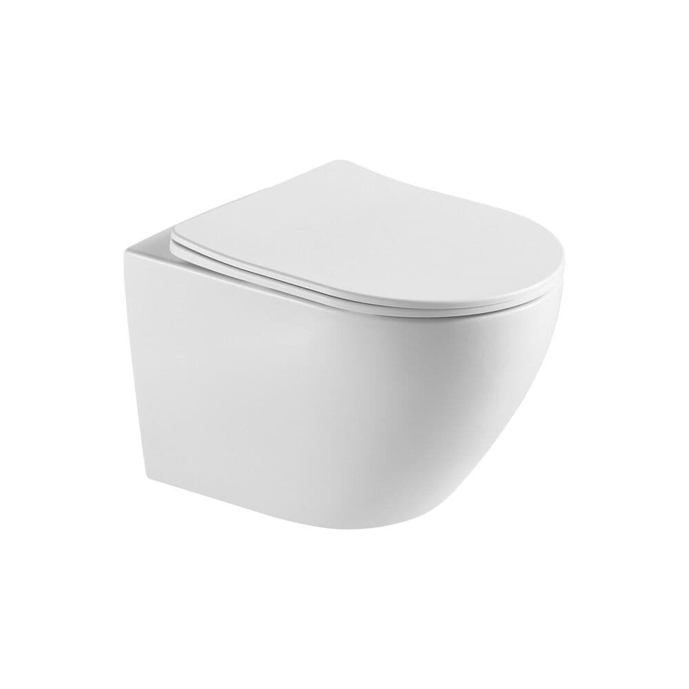 Van Marcke Luna pack cuvette suspendue avec chasse d'eau tornado blanc mat vue 1