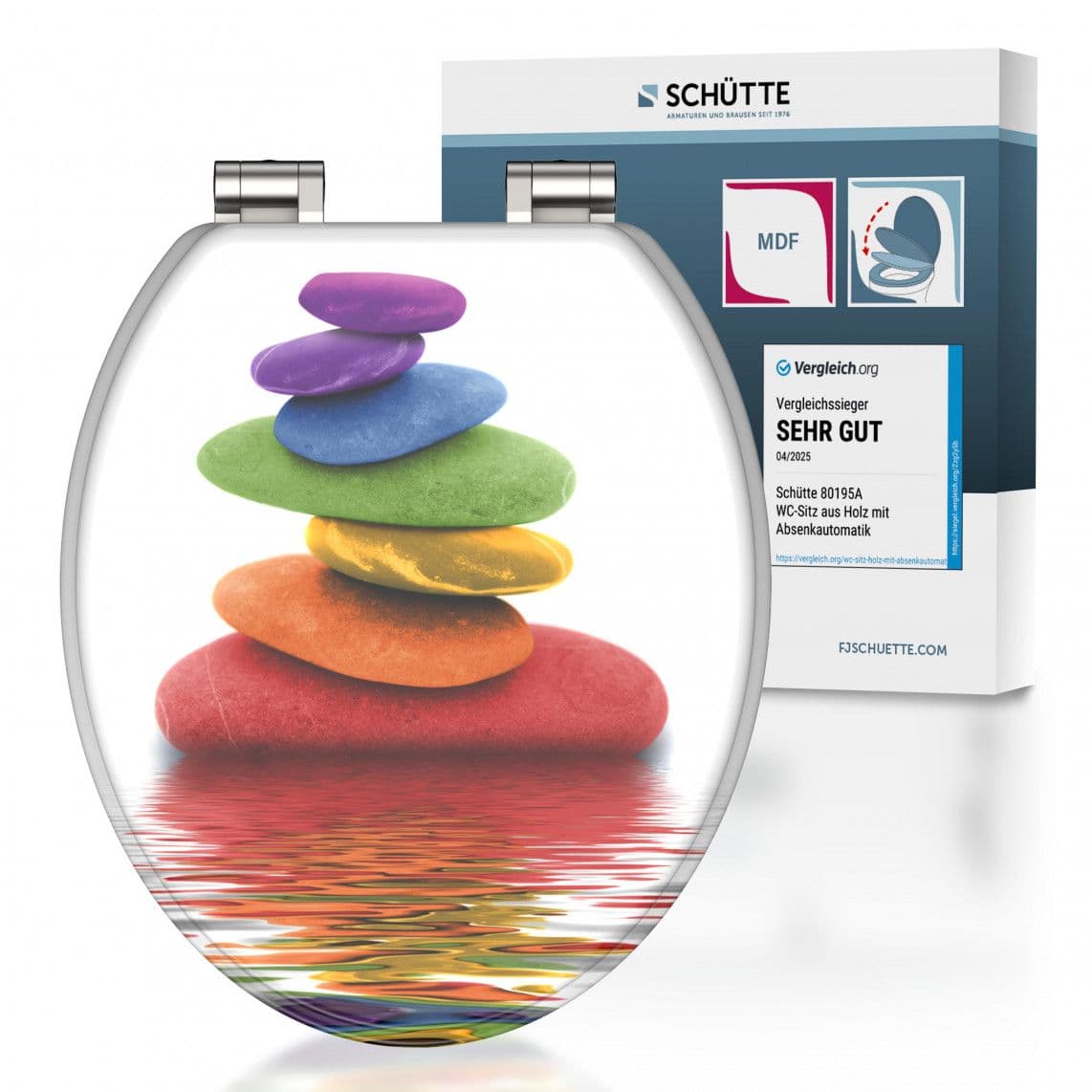 80120 abattant WC en MDF COLORFUL STONES, avec frein de chute vue 1