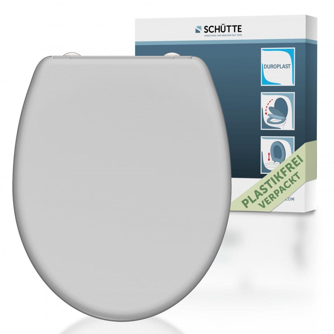 82302 abattant WC en Duroplast GREY, avec frein de chute et déclipsable vue 1