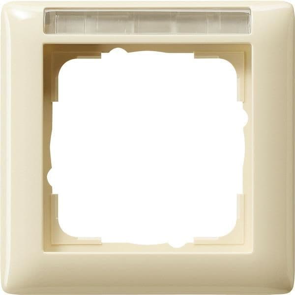 Cadre de finition Gira standard 55 avec zone d'inscription Blanc crème brillant vue 1