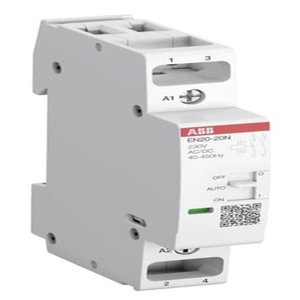 Contacteur modulaire 20A jour / nuit 20A 2 NO contacts tension circuit de cde 230Vac / Dc vue 1