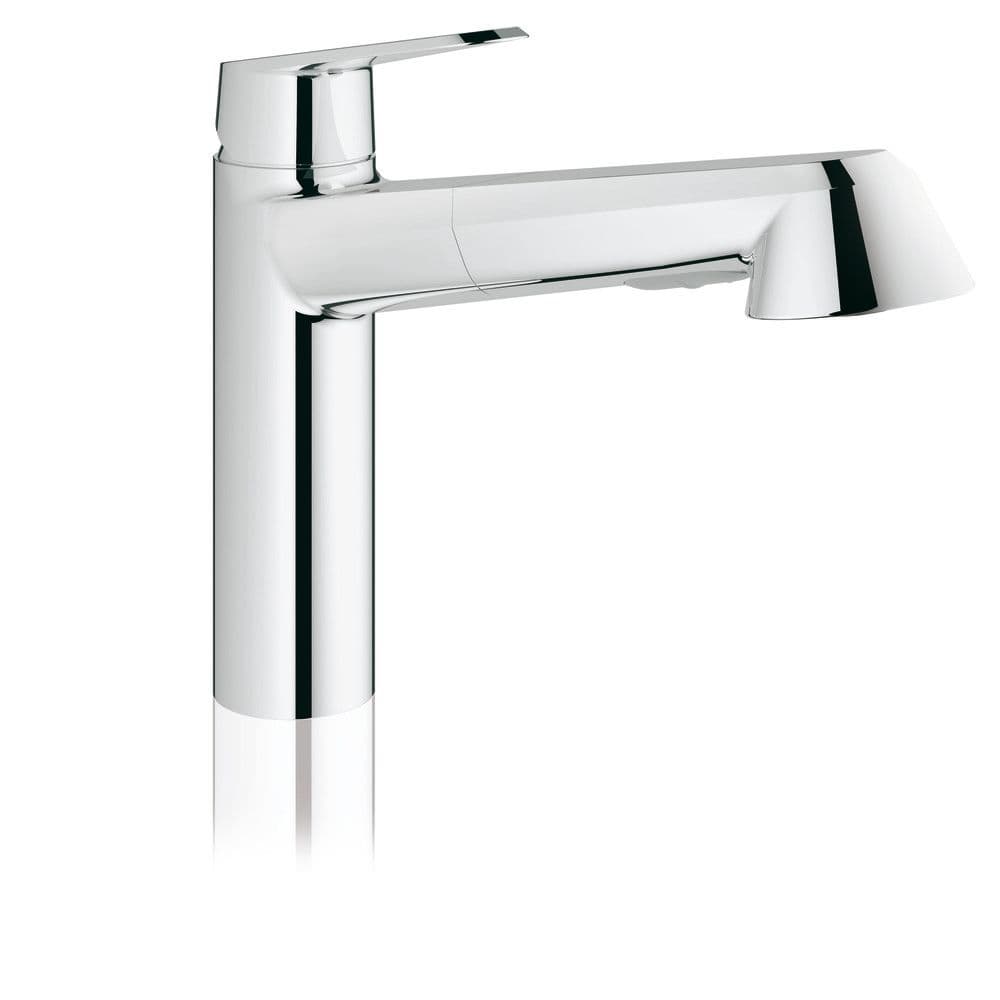 Grohe Eurodisc Cosmopolitan mitigeur évier bec bas monotrou chromé SpeedClean vue 1