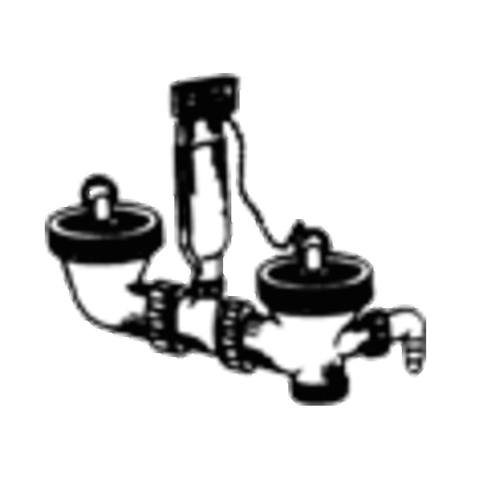 Franke soupape 6/4 bouchon et chaînette pour 2 bassins raccord trop-plein vue 1