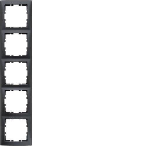 Plaque de recouvrement 5 postes Berker S.1 Anthracite, mat vue 1