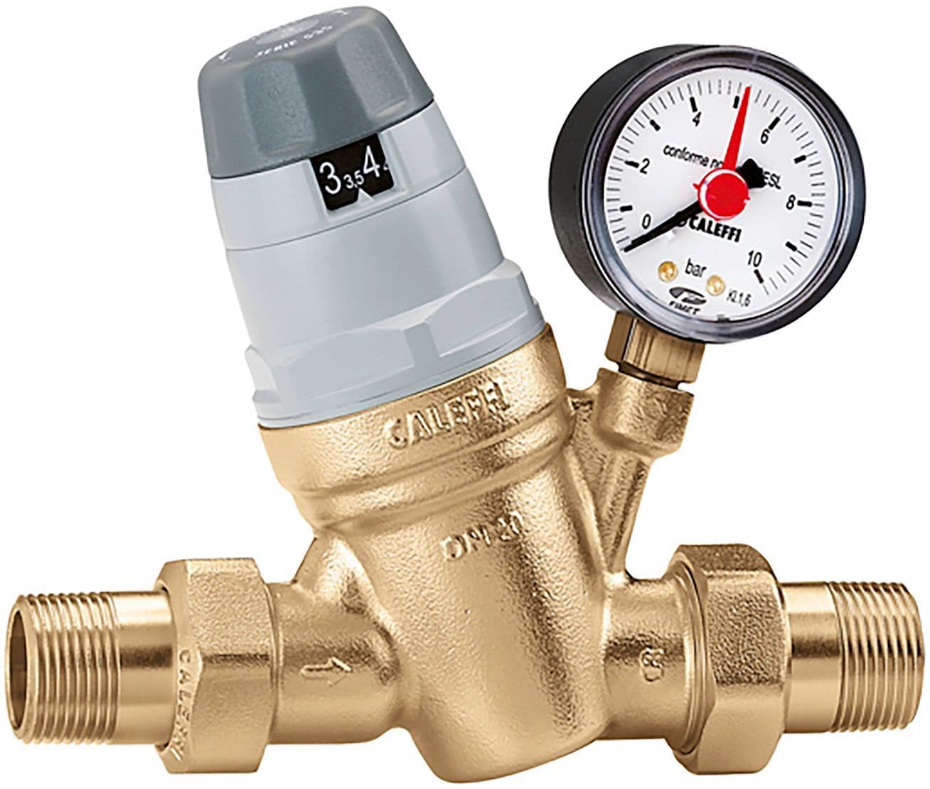 CALEFFI BOX 3*DRUKVERMINDERAAR+MANOMETER 25BAR 3/4 vue 1