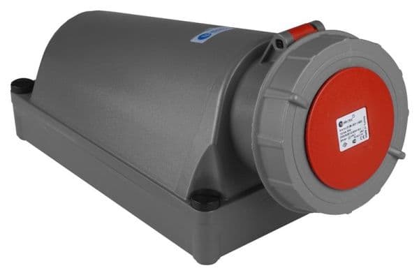 Prise CEE femelle murale 4 x 125A avec contact pilote 380 - 415Vac Rouge IP67 vue 1
