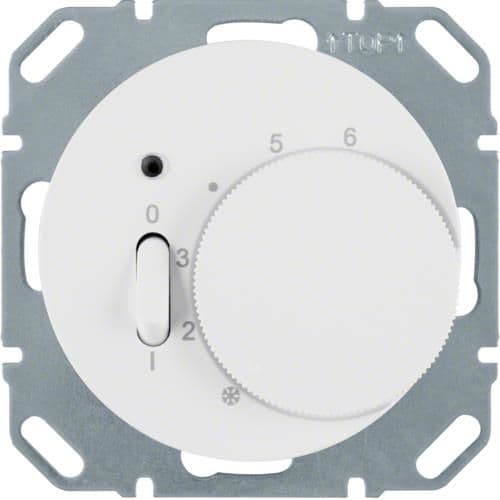 Thermostat d'ambiance, contact NF, Berker R.1 / R.3 Blanc polaire, brillant vue 1