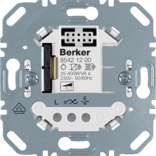 Variateur à poussoir simple électronique universel Berker vue 1