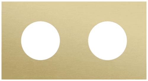 Plaque de recouvrement double, entraxe 71 mm, pour 2 prises de courant, Niko Rocker et Niko Toggle, alu gold brushed vue 1