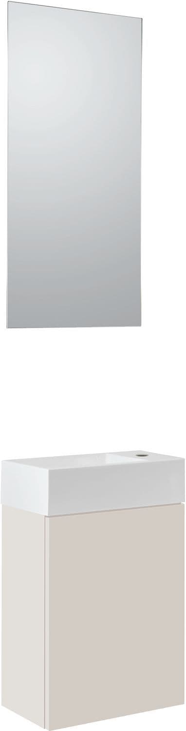 LAVE-MAINS PURO MINI 1 PORTE BEIGE SATIN 40 SOLID MIROIR vue 1