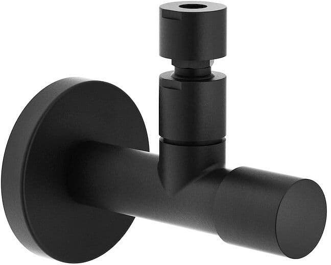 ROBINET D'ARRET DESIGN 1/2" NOIR MAT vue 1