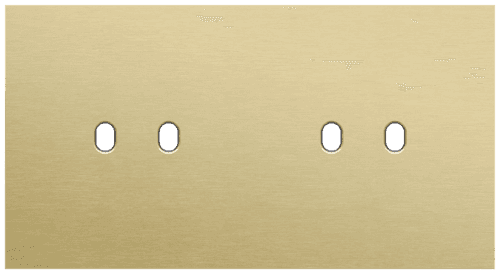 Plaque de recouvrement double, horizontale 71 mm d'entraxe, pour des fonctions de commutation double, couleur Niko Toggle alu gold brushed vue 1