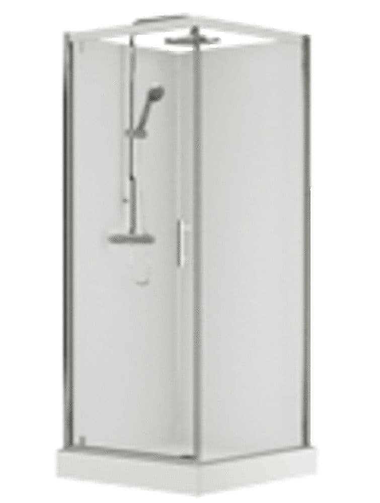 Van Marcke Vidrio cabine de douche 900x900mm 1 porte pivotante et paroi fixe vue 1