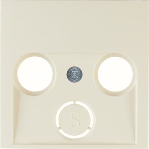 Enjoliveur pour prise coaxiale 2 et 3 trous Berker S.1 / B.3 / B.7 Blanc, brillant vue 1