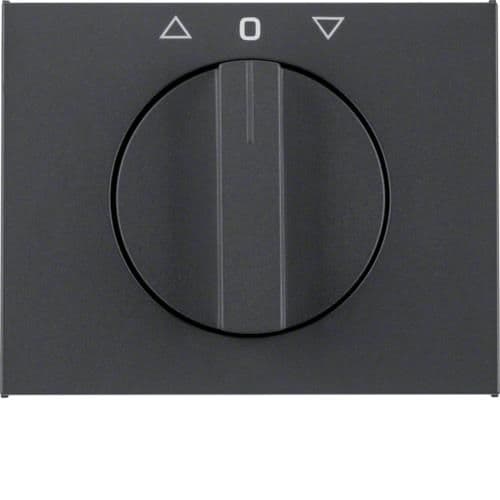 Enjoliveur avec bouton rotatif pour interrupteur volets K.1 Anthracite, mat vue 1