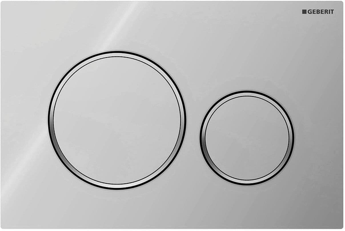 PLAQUE DE COMMANDE 2 TOUCHES SIGMA 20 GEBERIT CHROME BRILLANT-CHROME SATIN vue 1
