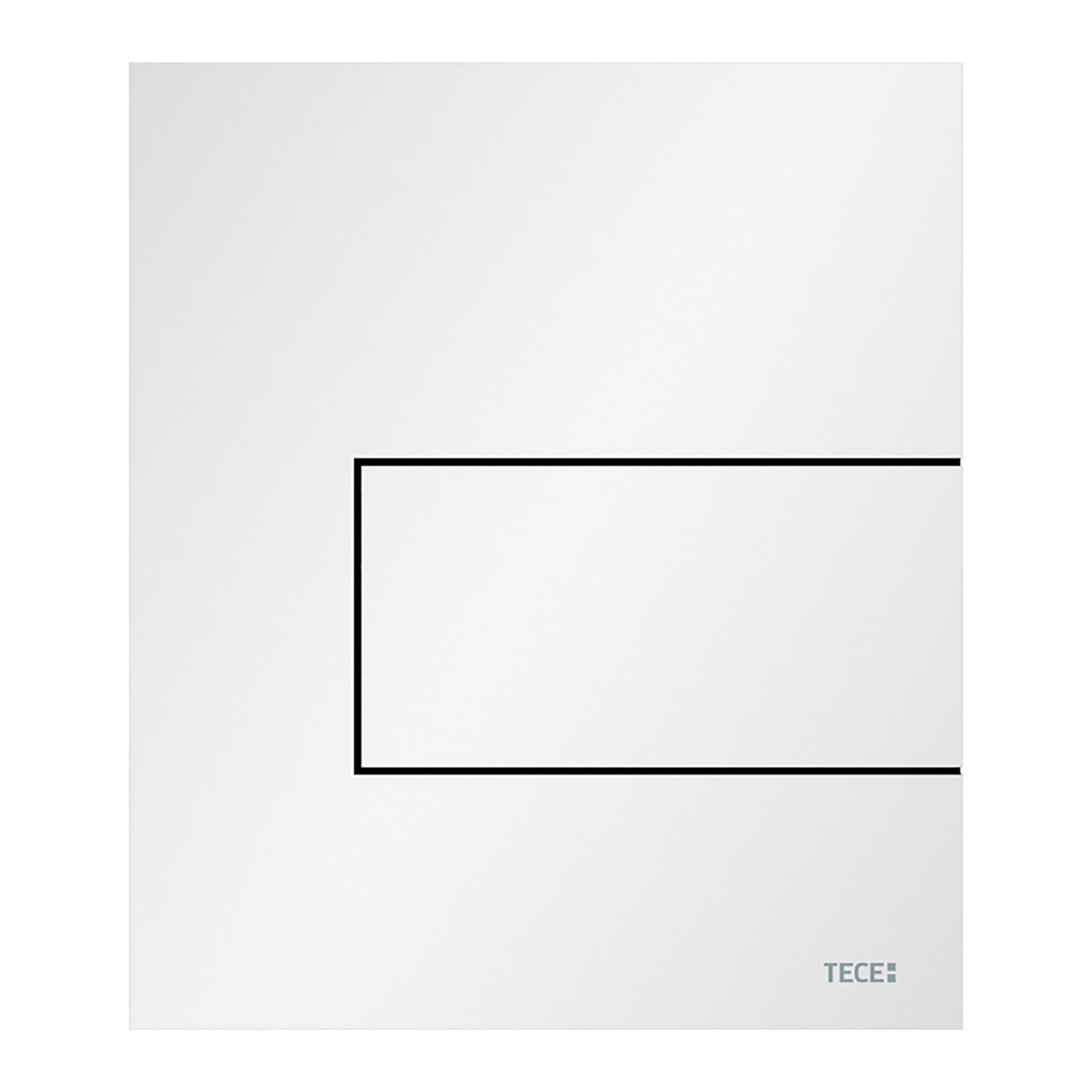 TECESQUARE METAL - PLAQUE DE DÉCLENCHEMENT URINOIR - CARTOUCHE INCLUSE - INOX - BLANC MAT vue 1