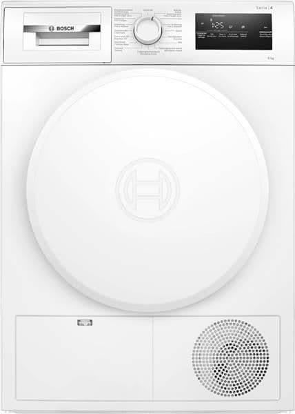 Sèche-linge serie 4 pose-libre classe E, 8,0kg, display Led avec touches tactiles, 65dB, Basic 1, wh vue 1