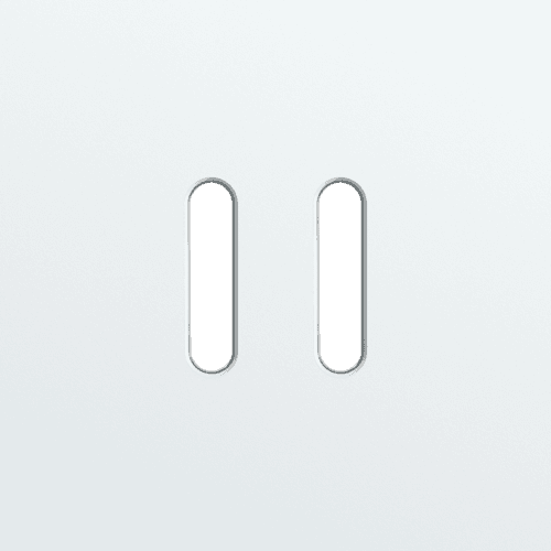 Plaque de recouvrement simple, pour des fonctions de commutation double, couleur Niko Rocker steel white coated vue 1