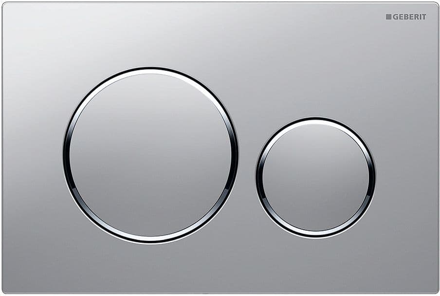 PLAQUE DE COMMANDE 2 TOUCHES SIGMA20 GEBERIT CHROME SATIN-CHROME BRILLANT EASY-TO-CLEAN vue 1