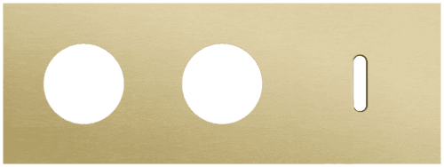 Plaque de recouvrement triple, horizontale 71 mm d'entraxe, pour deux fonctions de prise de courant et une fonction de commutation simple, Niko Rocker alu gold brushed vue 1