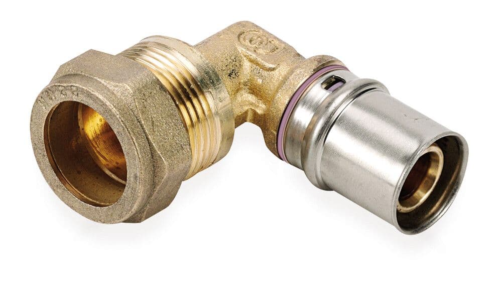 SYSTEMPEX coude 90° tube alu raccord à sertir bicône 20-22 vue 1